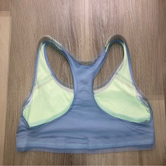 Champion Women’s Sports Bra Neon Green and Gray Sports Bra with Racerback Design - Picture 3 of 7